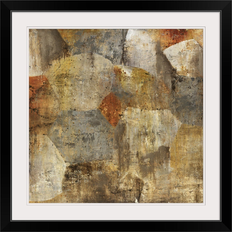 « stone wall », impression, Cadre noir, H 28 x l 28 po x P 1 po