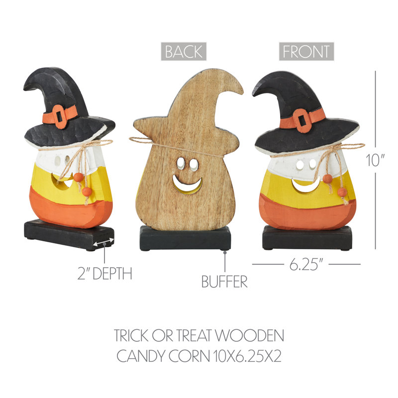 Bonbon en bois Trick or régal 10 x 6,25 x 2