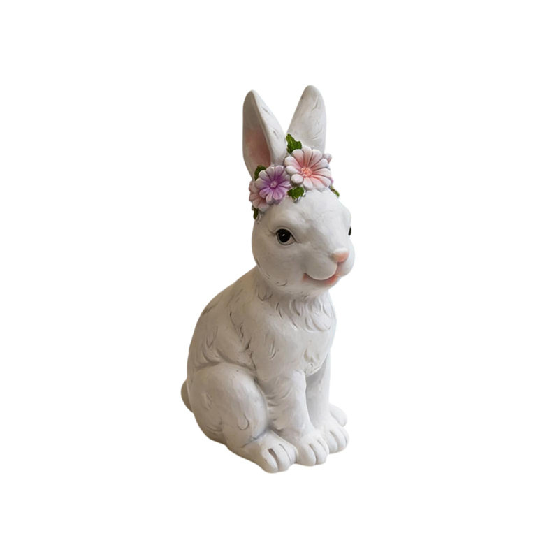 Lapin de Pâques Figurine lapins en résine, White