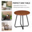 Patio Steel Side Table Woodgrain