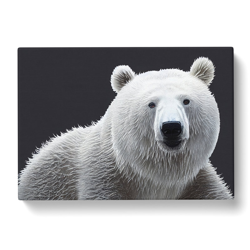 Dynamic Polar Bear - Wrapped Canvas, 35cm H x 50cm W x 3cm D
