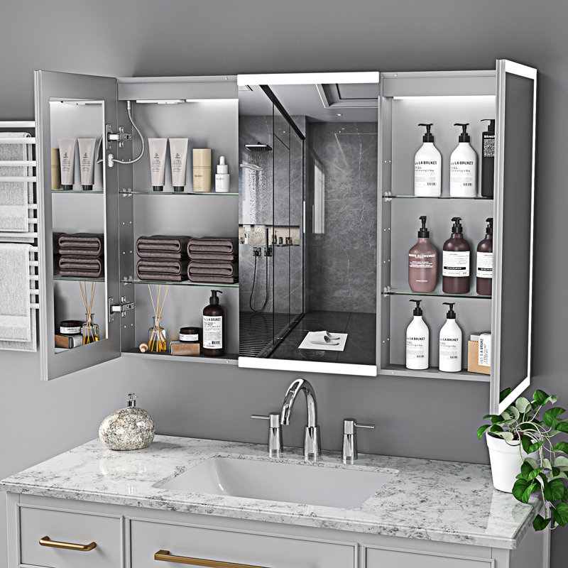 Armoire de salle de bain à DEL avec miroir