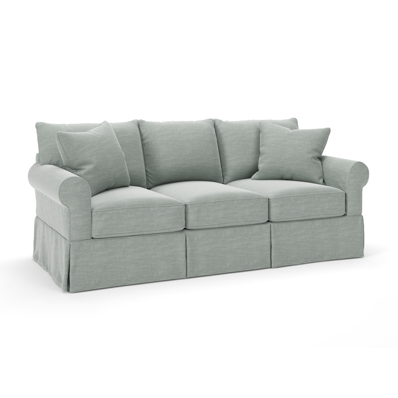 Amari 89'' Slipcovered Sofa, Conversation Capri Basketweave