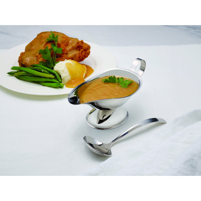 Serviette en acier inoxydable 8 oz. Saucière avec louche