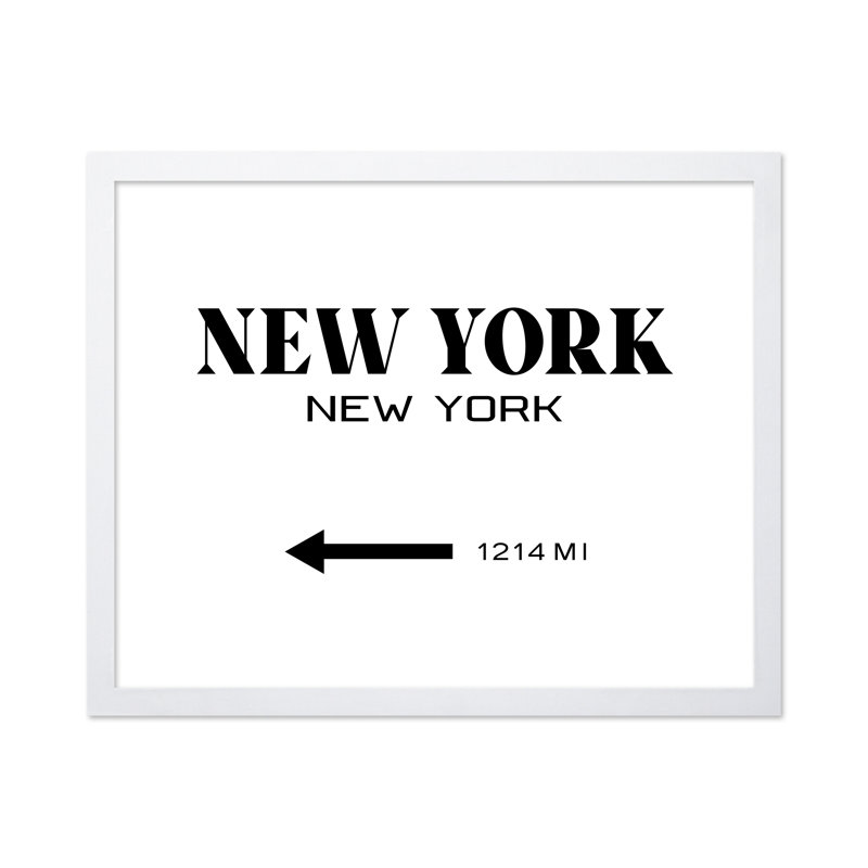 Plaque de New York, Affiche, H 24 po x l 32 po, Encadrement blanc