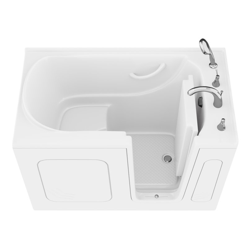 Therapeutic Tubs 30 in. x 54 in. Right Drain Quick Fill Walk-In Soaking Tub in White, Right, White