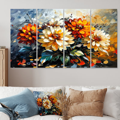Abstrait orange Dahlia lueur I - art mural Dahlia - décoration murale traditionnelle
