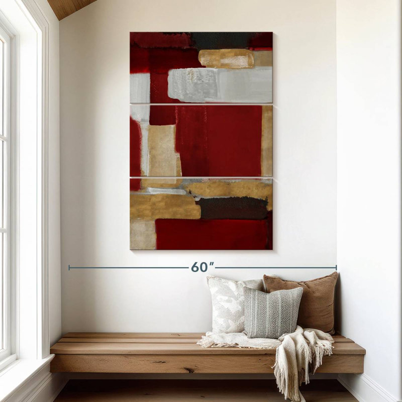 Avery rouge et or clair I, H 50 po x l 32 po