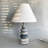 Handcrafted Coastal Nautical Bedside Lamp With Natural Beach Stones And Paper Shade