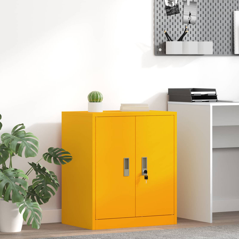 Storage Cabinet, Mustard Yellow