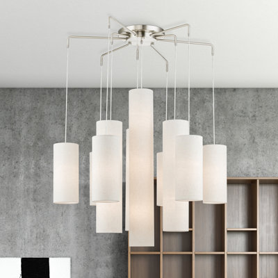 Traneisha 15-Light Dimmable Tiered and Cylinder Chandelier
