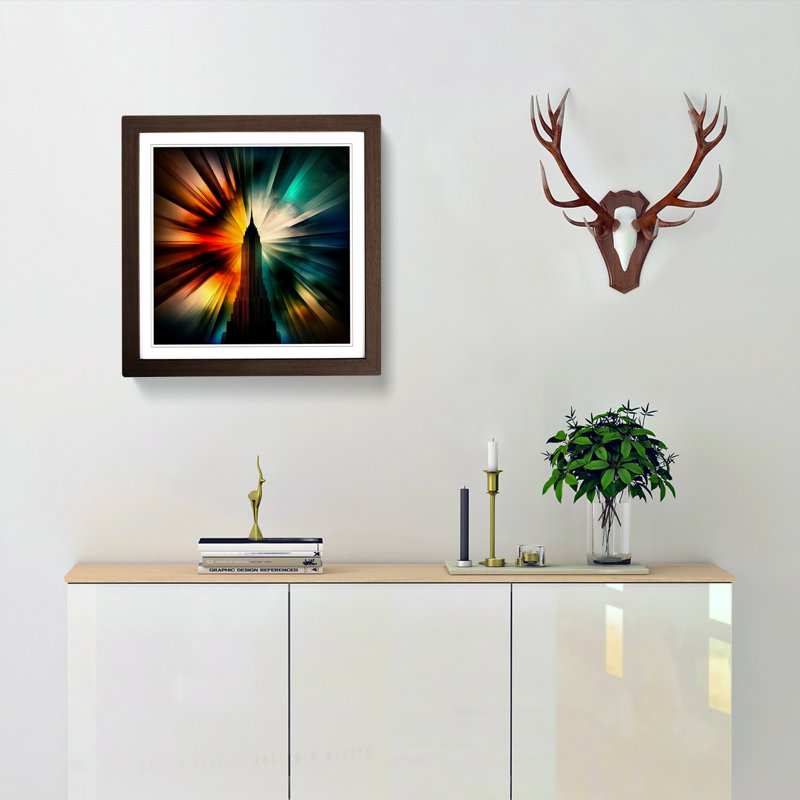 Single Picture Frame Print on Wood, Walnut