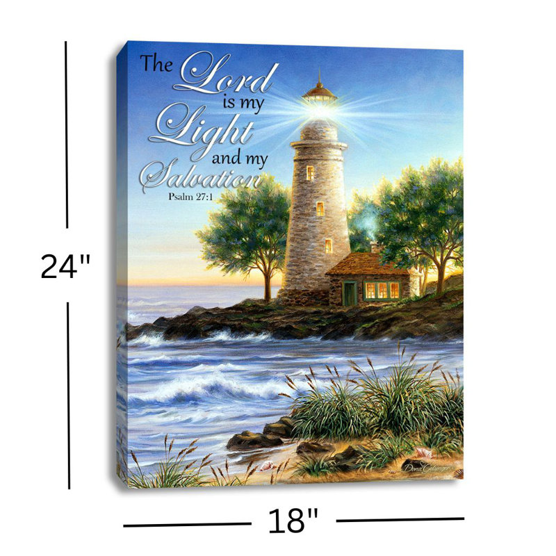The Lighthouse W/ Scripture 18x24 Fully Illuminated ColorChange LED Print