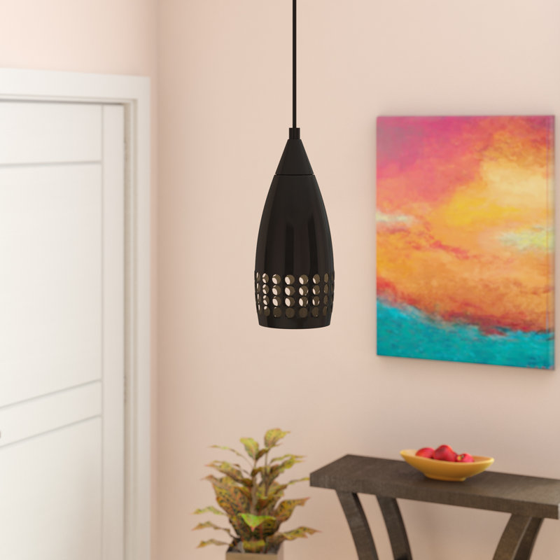 Sleek Modern Black Mini Pendant Light with Glass Shade