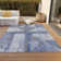 Machine Washable Indoor/Outdoor Xhevrie Denim Rug