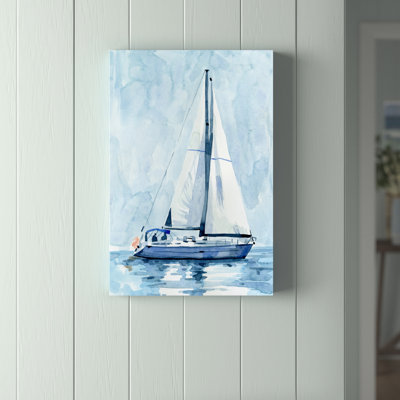 " Lone Sailboat II " by Emma Caroline Painting Print