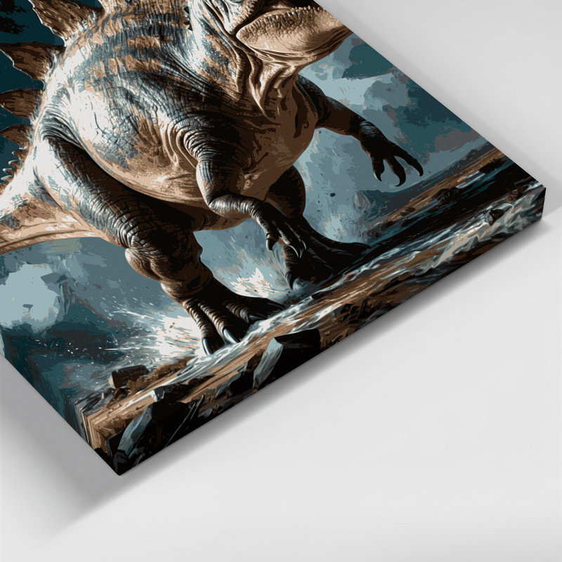 «Dinosaur Spinosaurus», art mural sur toile noire