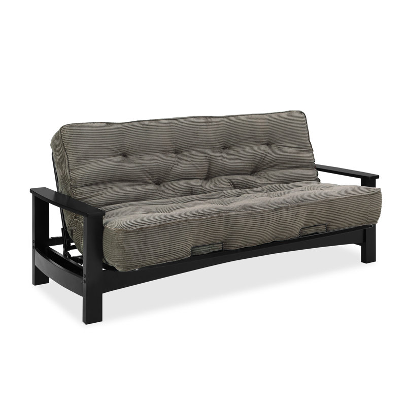 Futon et matelas Mccalla, Velours côtelé sauge