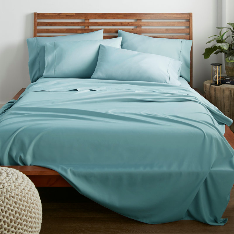 Ensemble de draps en micro-fibre, Ensemble de draps pour taille de lit grand avec un, Aqua
