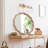 Wood Round Wavy Wall Mirror Round Wall Mirror Scalloped Mirror -Large Decorative Wood Framed Hanging Circle Mirror Modern Farmhouse Decor For Bathroom,Living Room, Nursery Decor