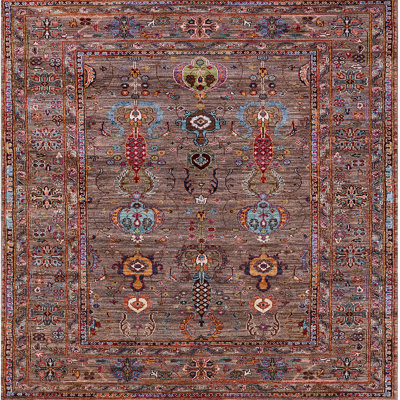 Tapis brun à motif oriental