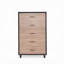 Commode 5 tiroirs en chêne clair patiné