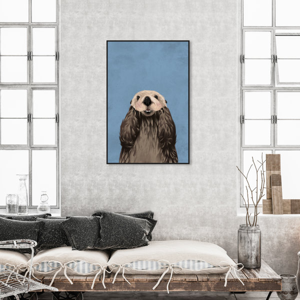 Oliver Gal Cute Cute Happy Otter Painting On Canvas by Oliver Gal