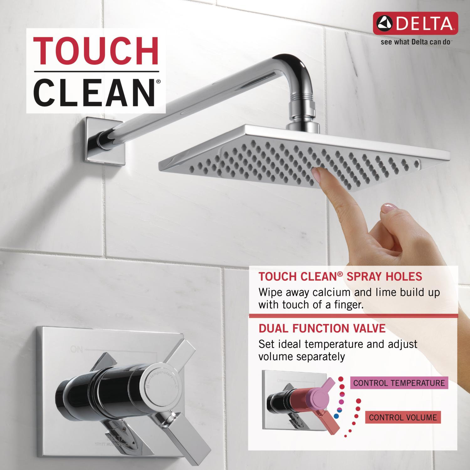 Vero Volume Control Shower Faucet Trim, Chrome