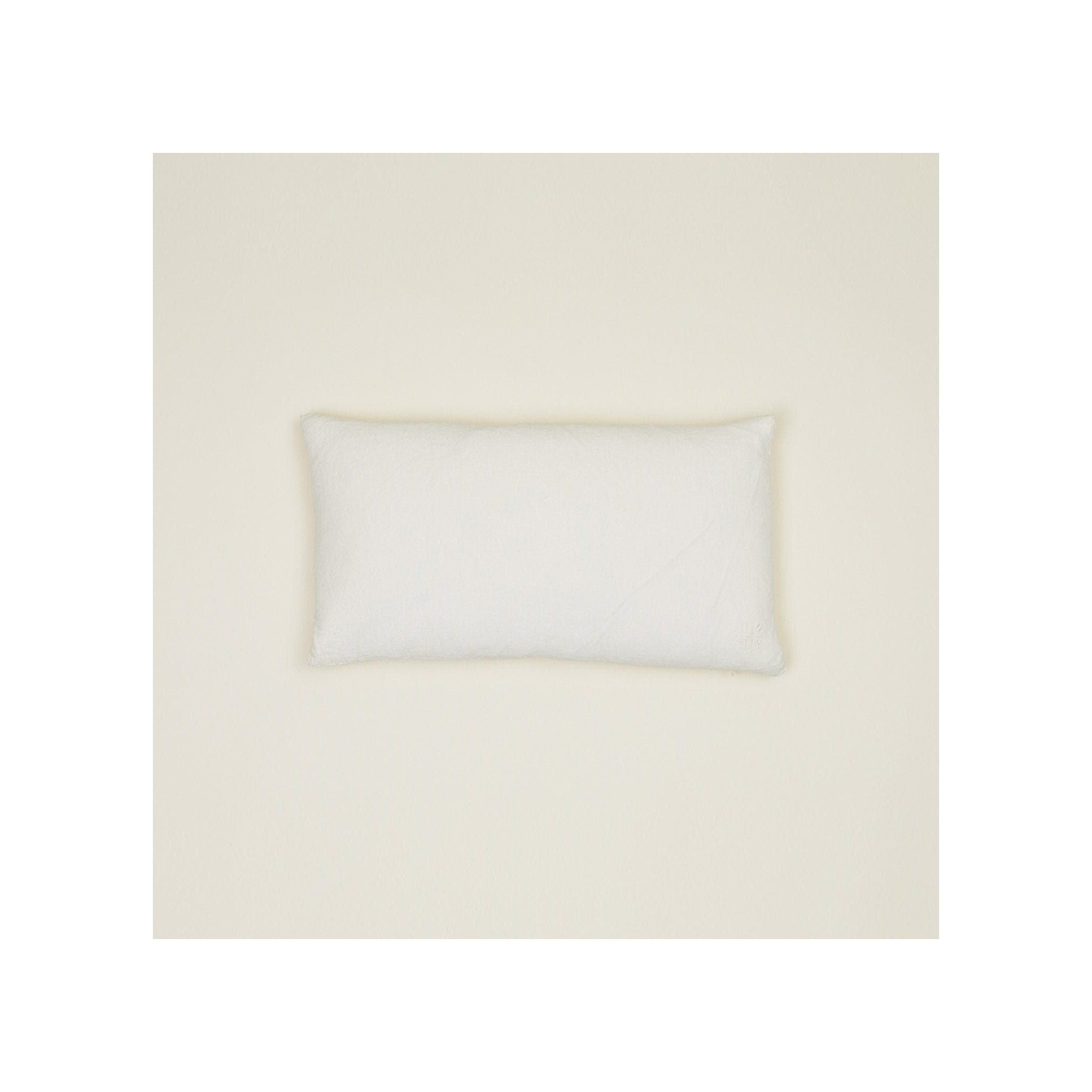 Simple Embroidered Linen Throw Pillow, Square 22", Ivory
