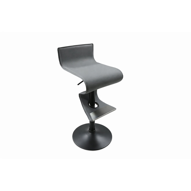 Dilsad Adjustable Height Bar Stool, Gray, Black