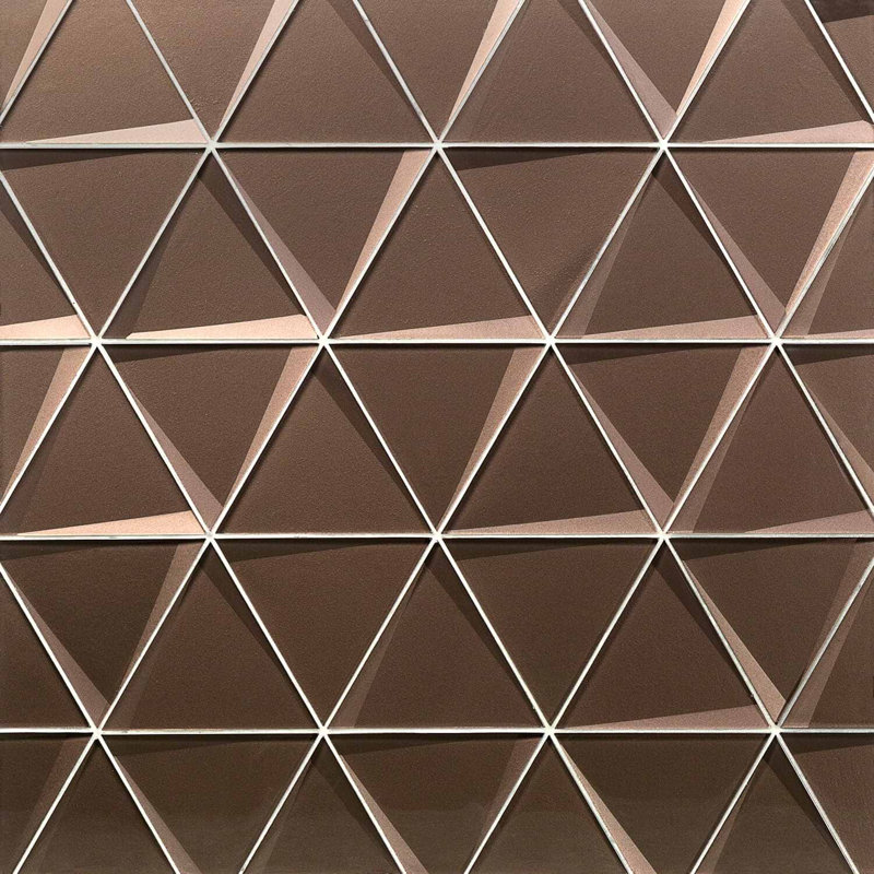 Remington 6” Triangle 3D Glass Mosaic Tile, Bronze