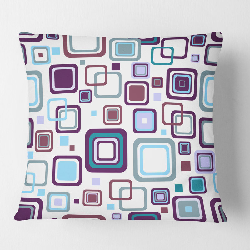 Coussin décoratif rétro Mid-Century, 18 po x 18 po