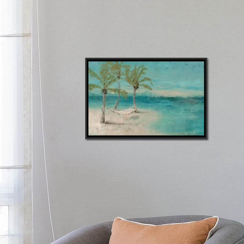 «Beach Day Landscape II», reproduction sur toile, H 18 po x l 26 po x P 1,5 po, Toile avec cadre noir