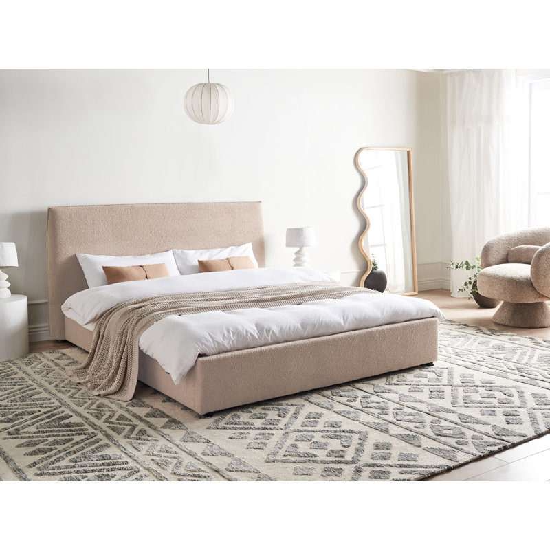 Waterbed Boucle LAVAUR Taupe, European King (160 x 200 cm)
