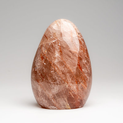 Forme libre de quartz de fraise véritable poli (1,3 lb)