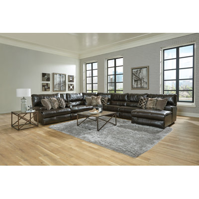 Zuriyah Upholstered Power Reclining U-Shaped Sectional Right Hand Facing