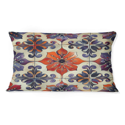 Coussin lombaire Boho Chic Tiles mauve I
