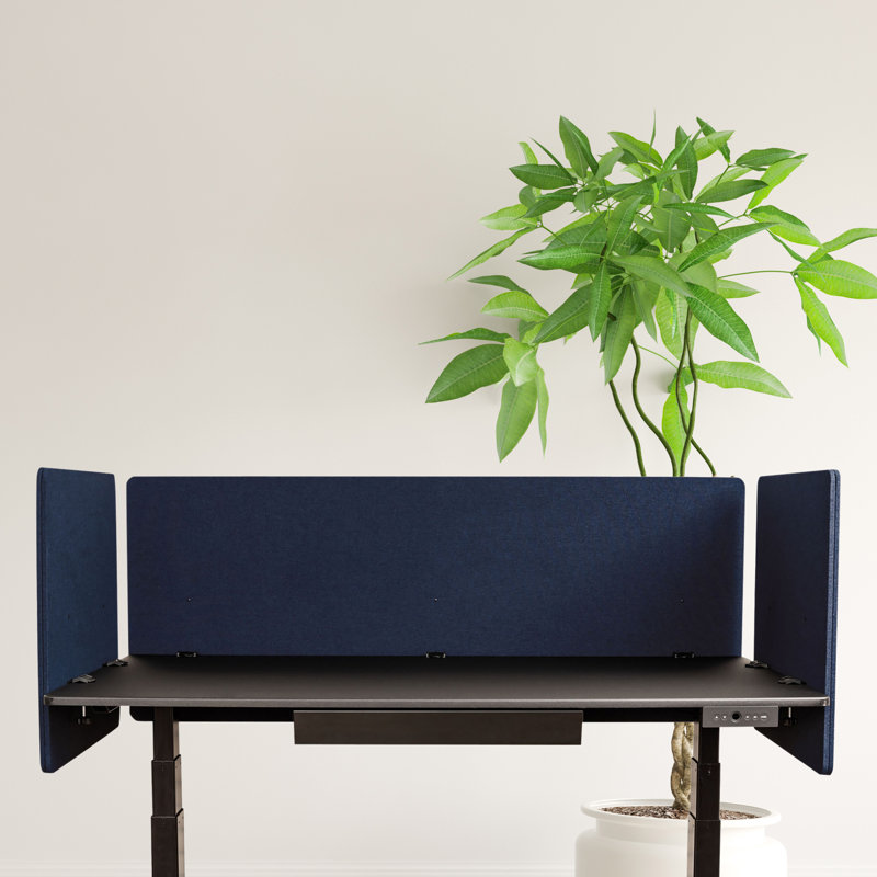 Cool Gray Acoustic Desk Divider with Clamp-On Design