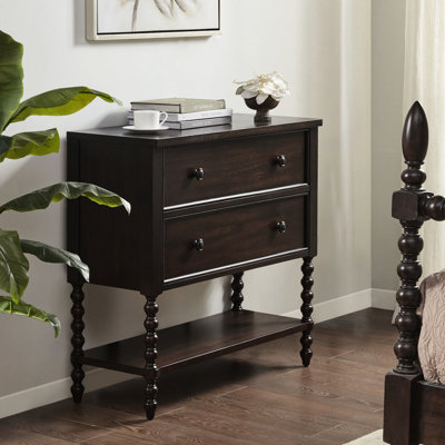 2 Drawer Accent Chest In Solid Wood - Classic Finish Display Piece Wood, Style Ornament