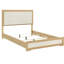Grand lit, contemporain, lit, tête de lit à panneau à DEL, finition naturelle et blanche, tableau, papier 3D, stratifié, mobilier de chambre à coucher, fabrication en bois de sommier, utilisation,-2063724281