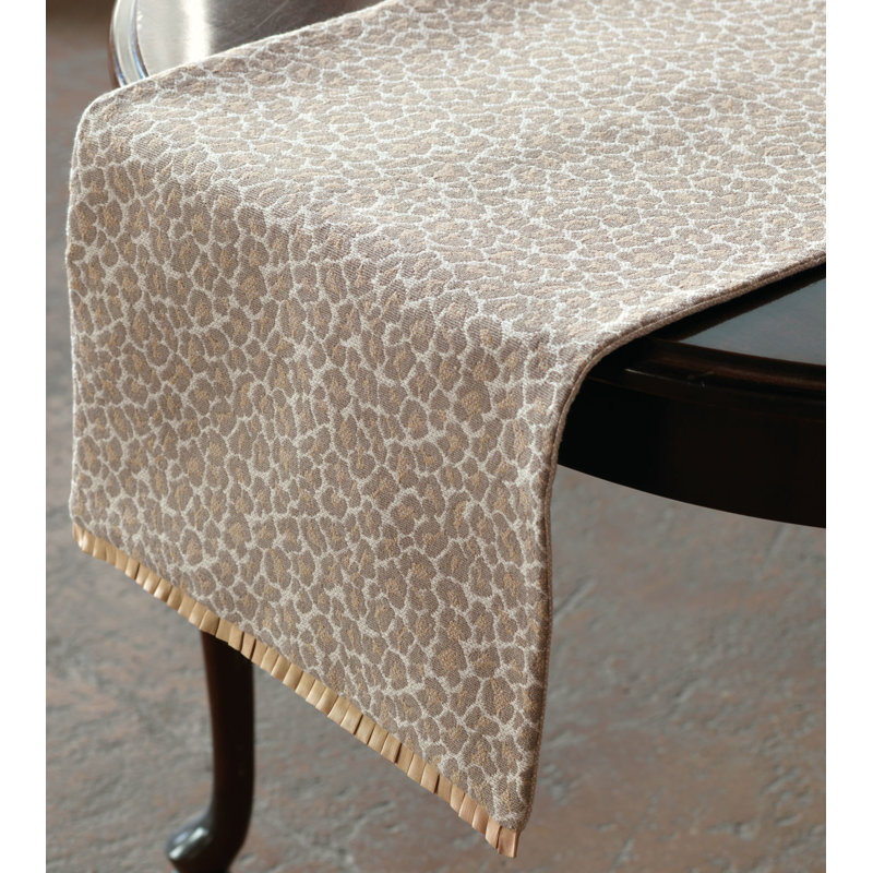 Rayland Handmade Animal Print Table Runnner, 120" L x 16" W