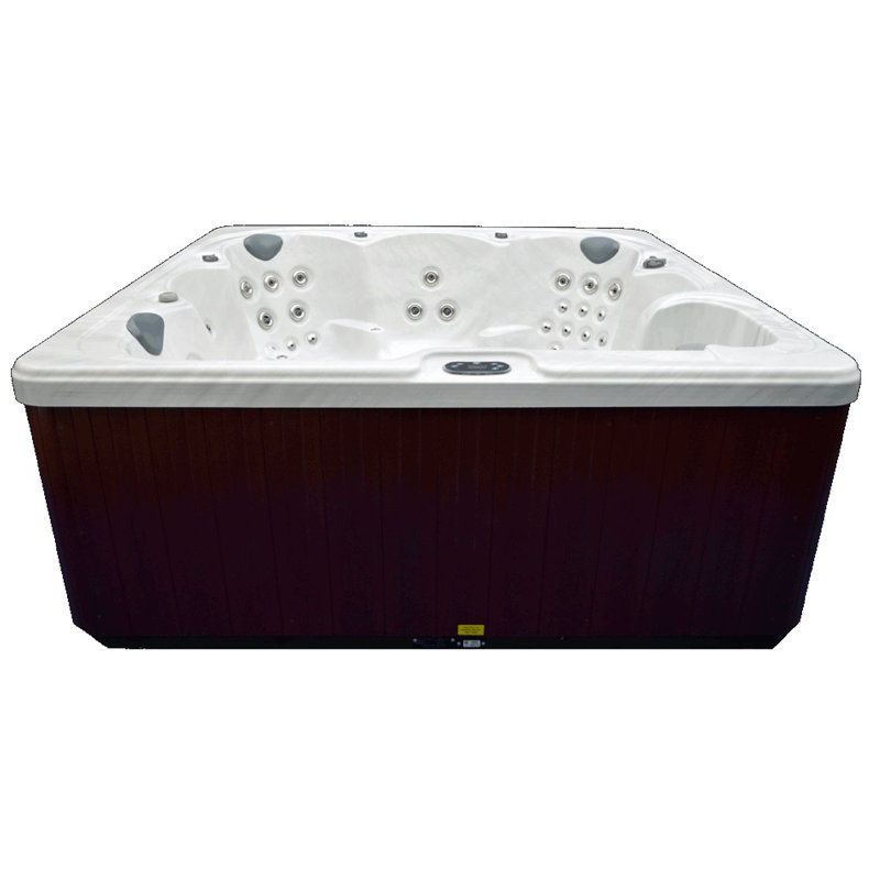 Sterling White 6-Person Square Acrylic Spa with 78 Jets