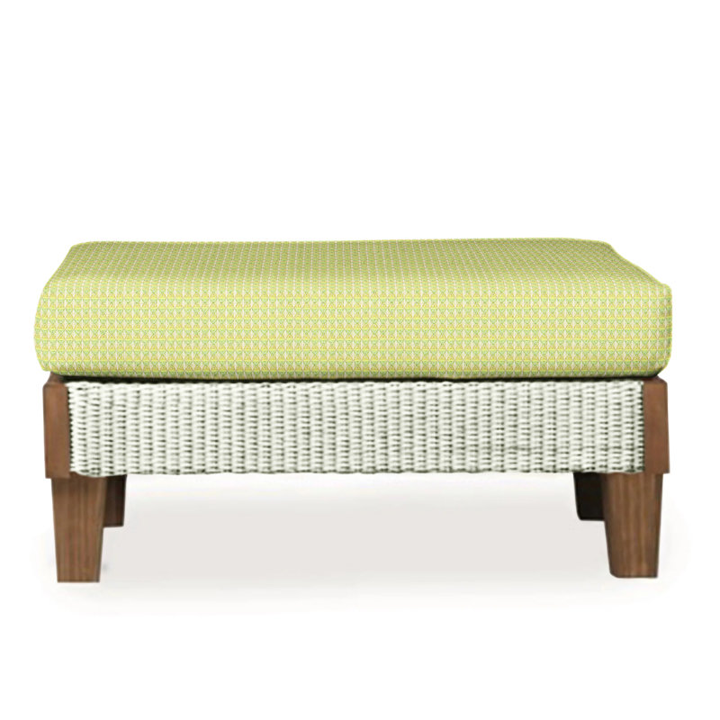 Catalina Outdoor Ottoman, Decorline Navy, Ivory