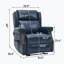 Fauteuil inclinable manuel bleu en similicuir pour le salon avec mécanisme de mouvement robuste, 8 nœuds vibrants et 3 modes de massage.