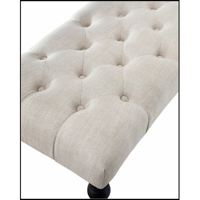 Leviton Fabric Tufted Turned Leg Dining Bench With Elegant Design And Comfortable Seating, Perfect For Modern Dining Rooms.