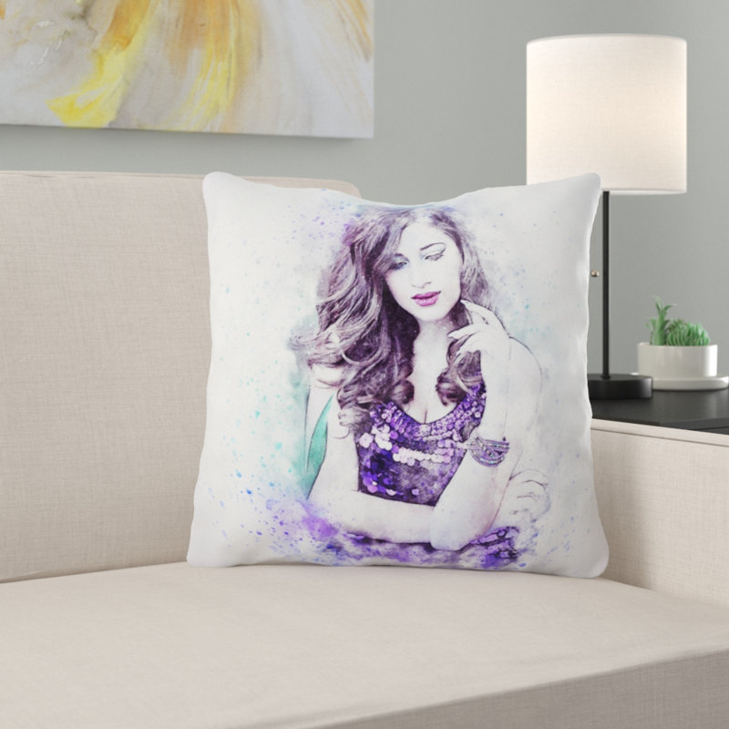 Coussin Dareau Girl, Micro suède, Intérieur