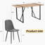 Ensemble table et chaises, table rectangulaire avec 6 chaises d'appoint rembourrées-2075059425-2075059230