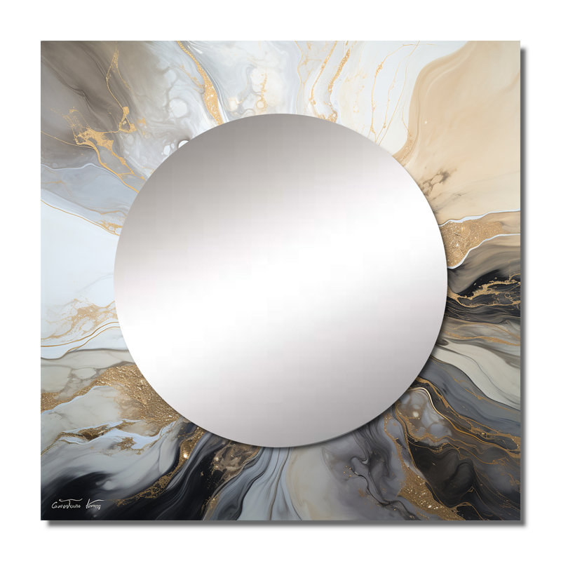 Laughlyn - Miroir carré lumineux pour décoration murale, 23 po x 23 po