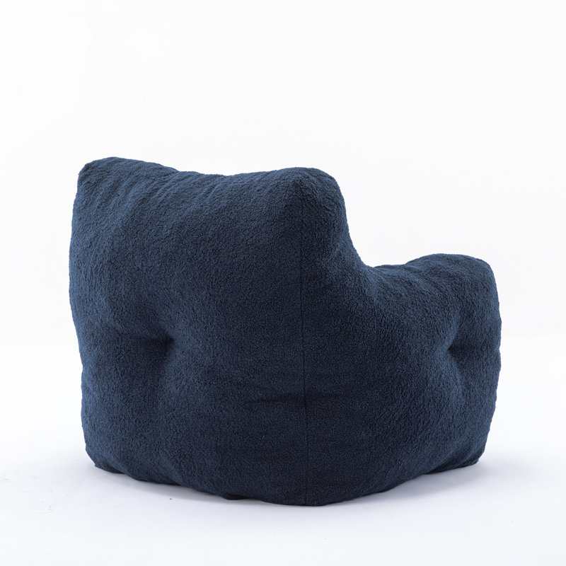 Fauteuil à billes Bean Bag Chair, Fausse fourrure bleu foncé
