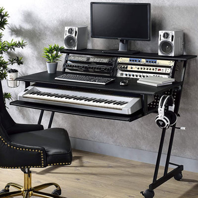 Music Studio Producer Recording Piano Stand Desk, Unique & Smart Design Workstation Table